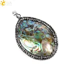 Жемчужное ожерелье CSJA, подвеска из натурального перламутра, стразы, E525