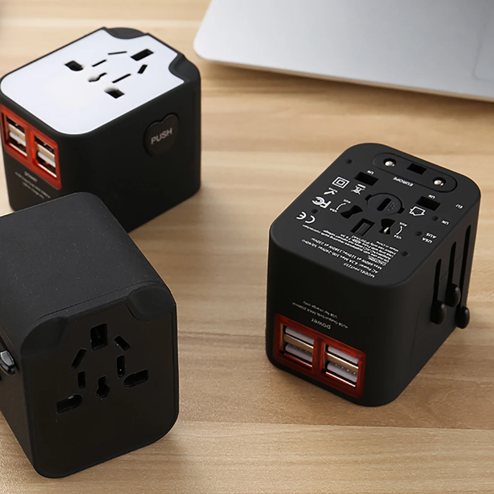 Универсальный многофункциональный переходник для телефонов USB зарядное устройство для путешествий US/AU/UK/EU 4 USB Международный переходник