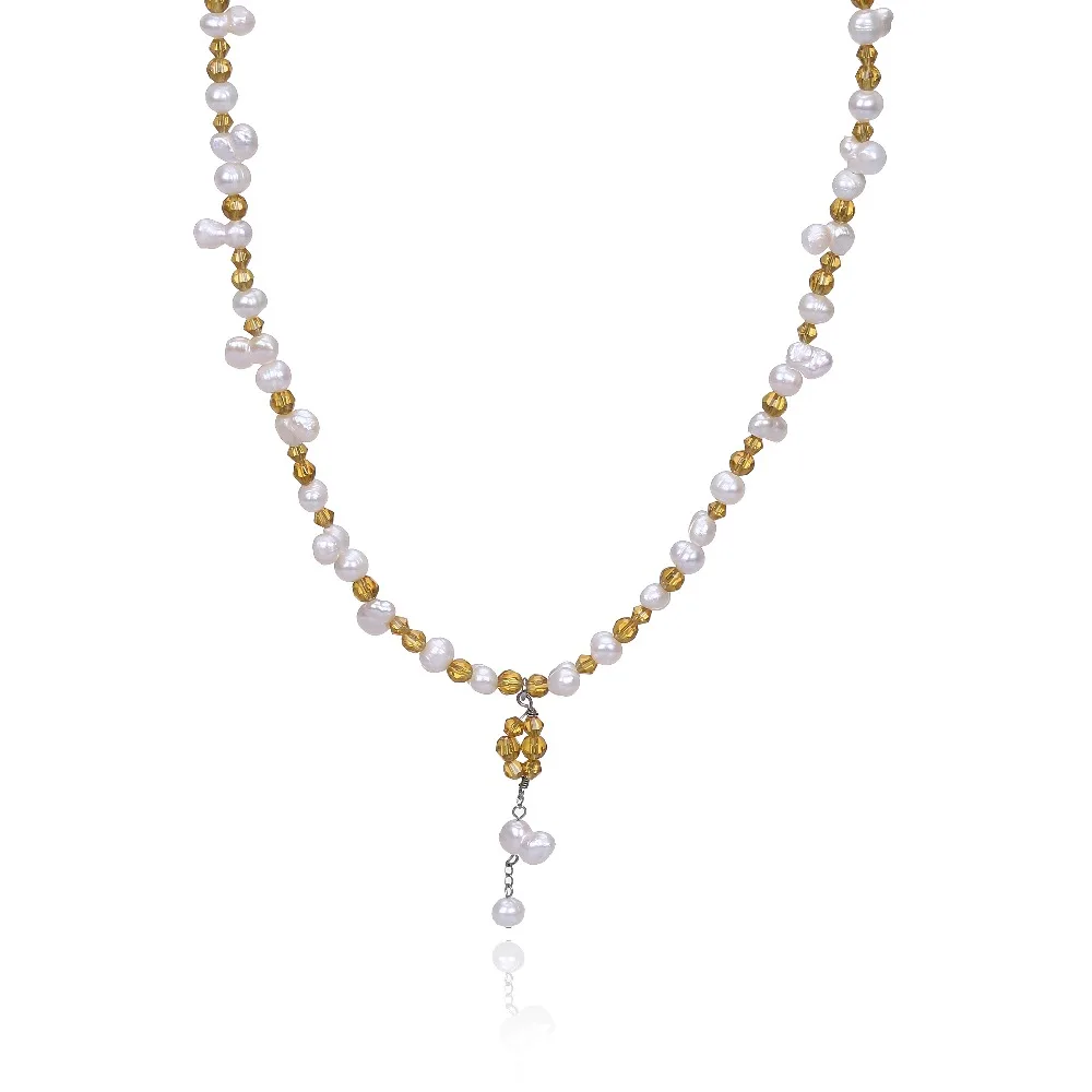 Ожерелье с подвеской из натурального жемчуга в стиле барокко | Украшения и
