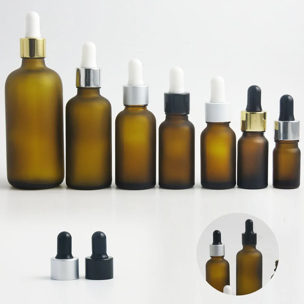 10 x Frost amber glass dropper bottle e Liquid Vials with Pipette for Cosmetic Perfume Essential Oil 100ml 50ml 30ml 20ml 10ml
