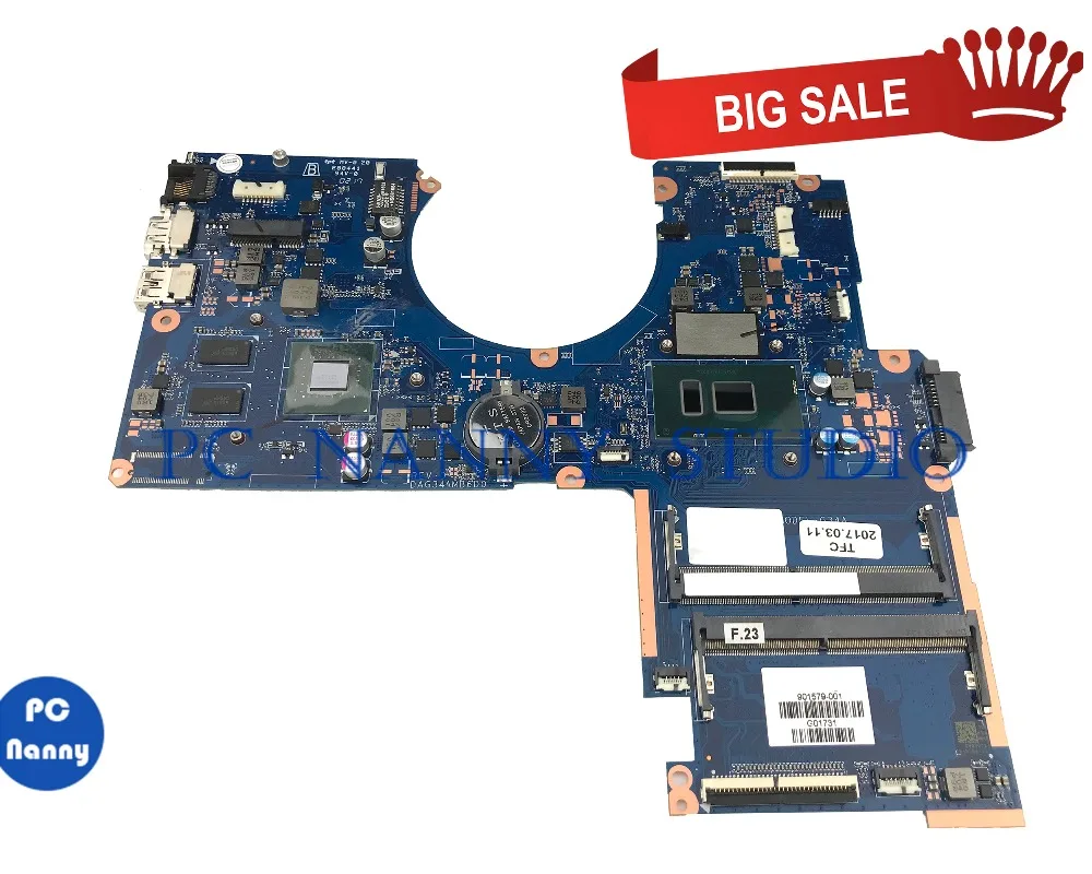 Billig PCNANNY FÜR HP Pavilion 15-AU Laptop Motherboard DAG34AMB6D0 901579-001 SR2ZW I3-7100U Getestet