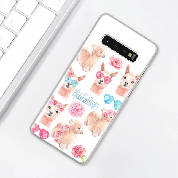 012 Милый ламы Альпака чехол для телефона для samsung Galaxy S10e S10 плюс S7 S8 S9 Plus, Note 8, 9, 10, плюс S10 5G M20 M30 жесткий чехол Coque - Цвет: 012