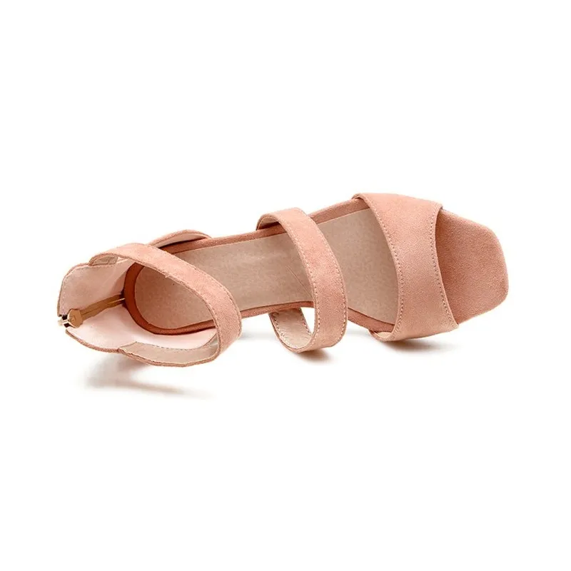 Женские босоножки с ремешком на щиколотке MAZIAO розовые черные красные