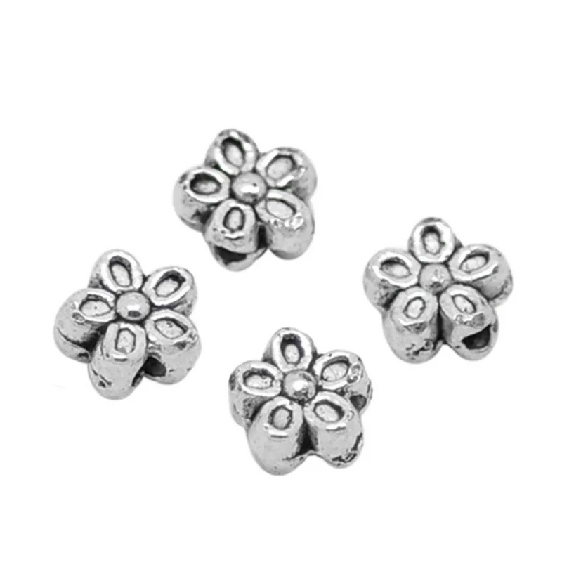 7x7mm 50pcs Новые бусины для изготовления ювелирных изделий Полые бусины-бабочки DIY ювелирные изделия античные посеребренные металлические бусины DIY подарок 17,5x9 мм 50 шт - Цвет: 7x7mm 50pcs