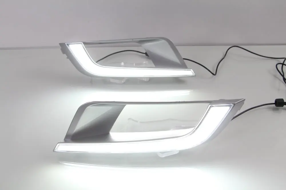 EOsuns led drl дневного света для ford ranger-18 с тусклым управлением, желтый сигнал поворота, беспроводной переключатель, квадратное отверстие