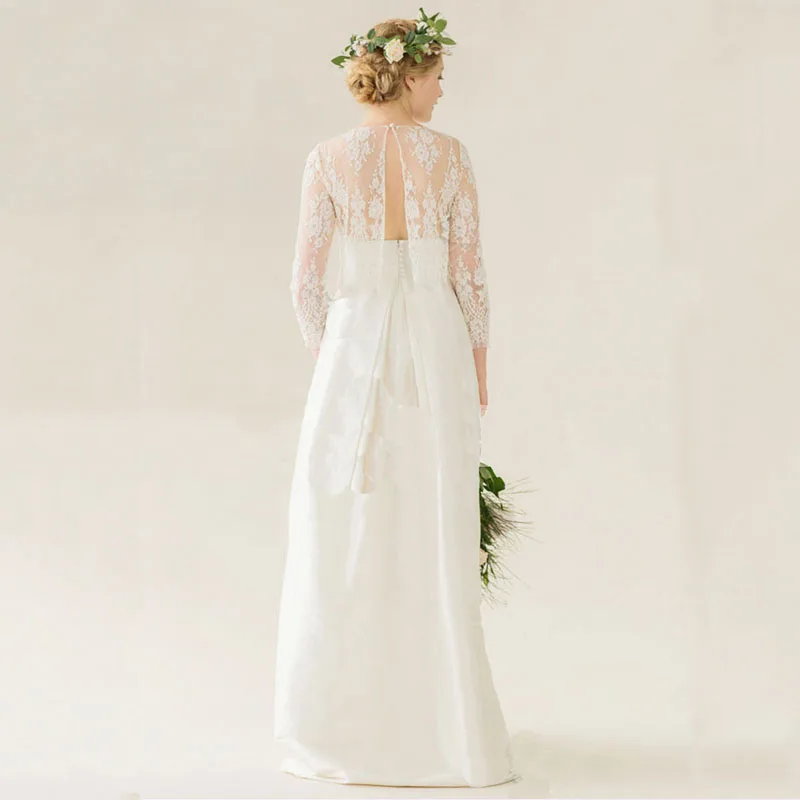 

White Ivory Lace Wedding Jacket Crop Top Back Button Free Shipping 3/4 Sleeves Boho Bridal Wraps Custom Made Wedding Accessory