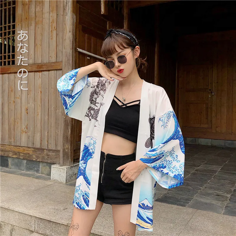 Женское кимоно-кардиган obi yukata традиционное японское кимоно японская одежда |
