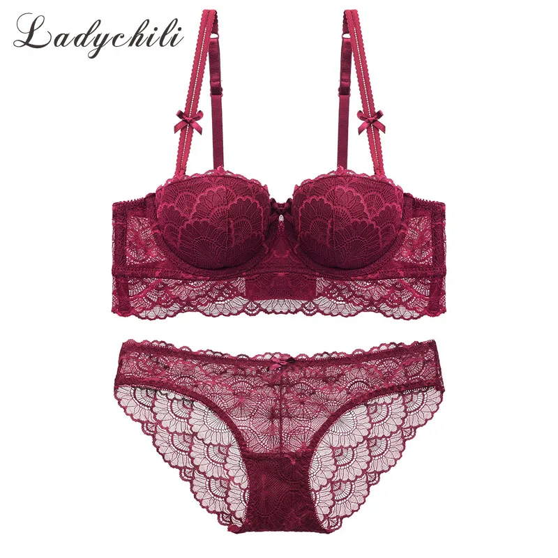 Женский кружевной комплект нижнего белья с чашками пуш ап и ап|cup lingerie|half cup lingeriebra