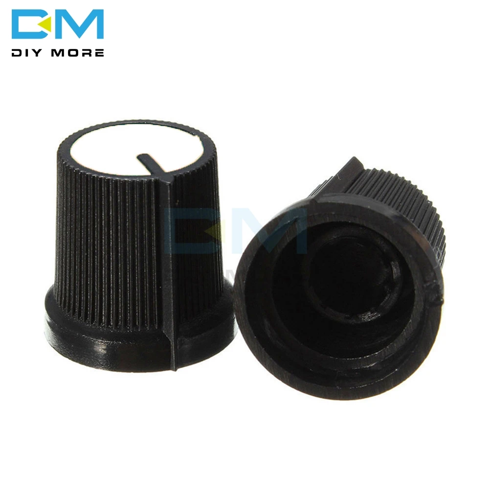 Пластиковый вращающийся конический потенциометр 10 шт. в партии 6 мм ручка с белым