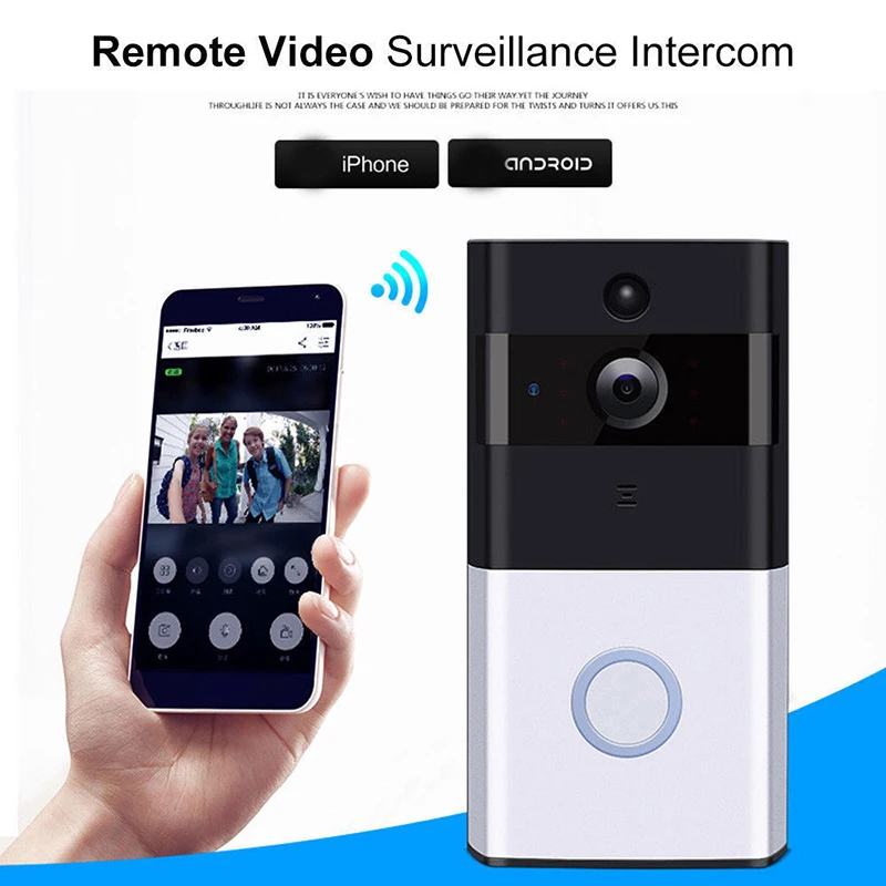 WIFI видео дверной звонок для квартиры с ИК сигнализацией беспроводная камера