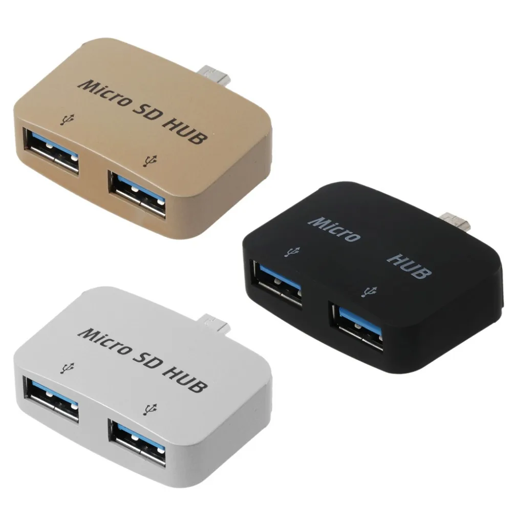 1 шт. микро USB на 2 порта USB 2,0 OTG концентратор адаптер для samsung Android телефон планшет ПК Горячая Распродажа