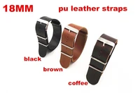 10pcs lots high quality 18mm pu leather nato straps watch band leather strap black browncoffee color 82602
