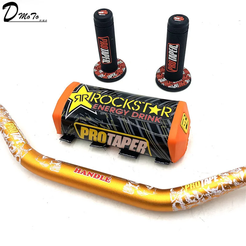 Orange R 1-1/" Руль с барными подушечками ручки для протейпинга KTM CRF KLX мотоцикл Грязь питбайк ATV Quad гоночный велосипед - Цвет: Orange R
