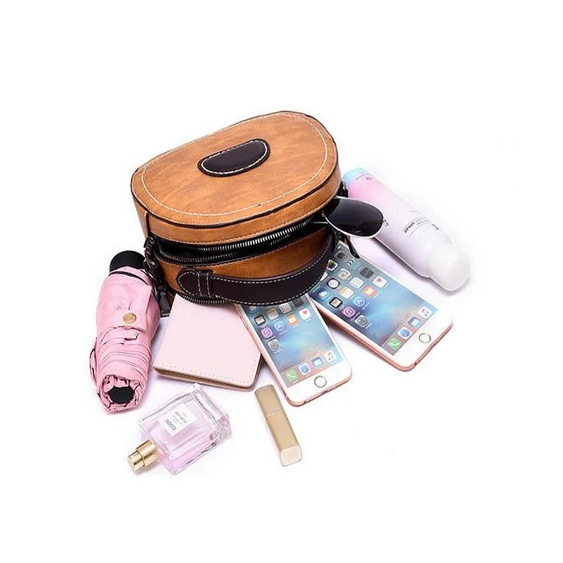 

2018 Europe And The United States New Fashion Retro Simple PU leather Shoulder Portable Messenger Bag Handbag ZXF01