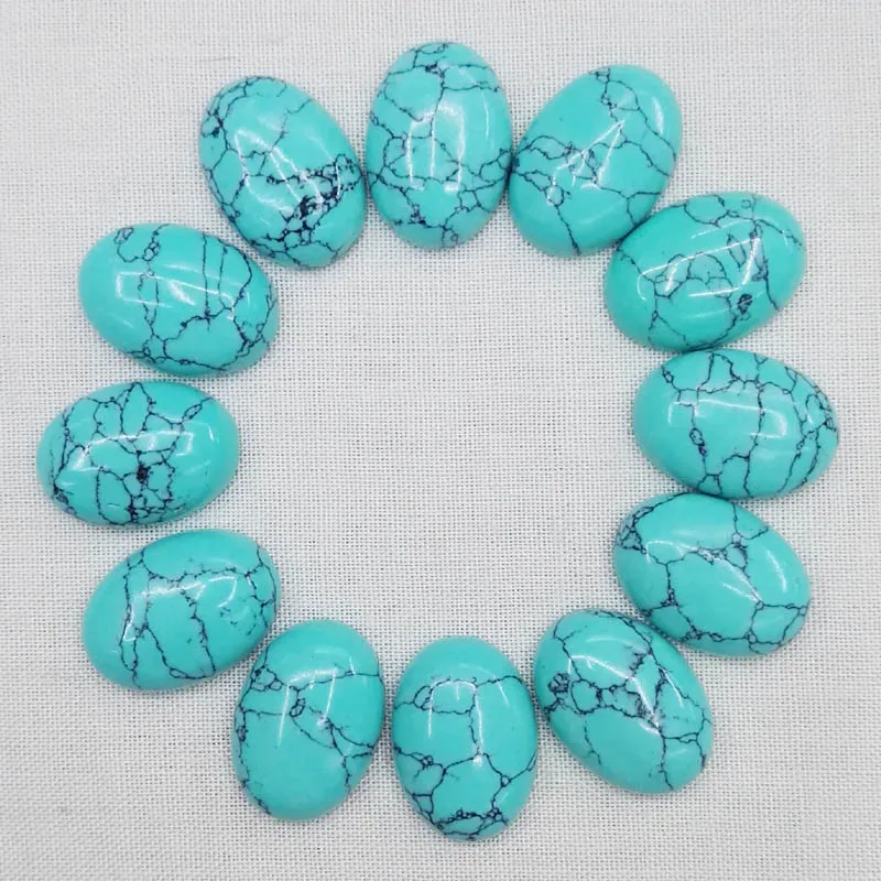 

Wholese fashion hot sell blue calaite stone beads oval CAB CABOCHON loose Beads for jewelry 13x18mm 50pcs/Lot no hole