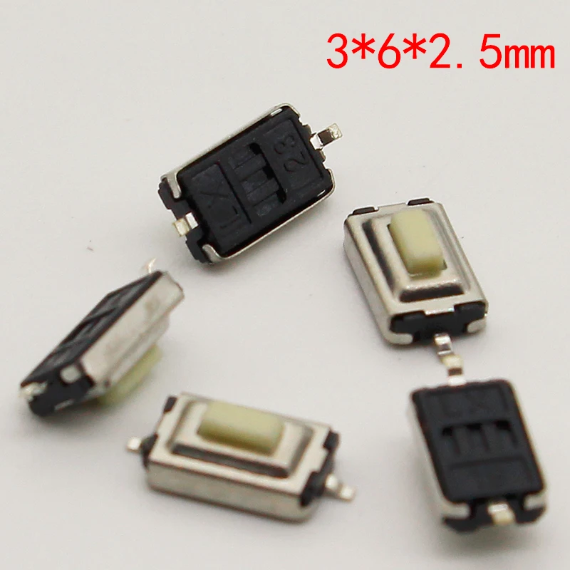 50 шт./лот SMT 3x6x2 5 мм 2PIN тактильный Такт Кнопка Микропереключатель G73 самосброс