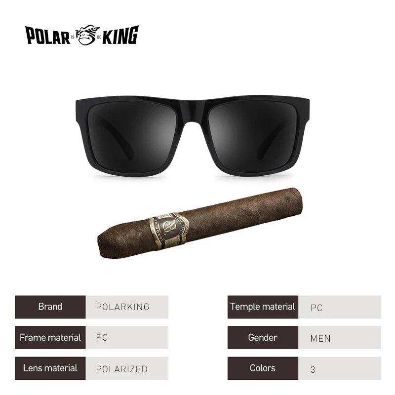 POLARKING Марка Поляризованные Солнцезащитные Очки Мужчины Круглый Квадрат