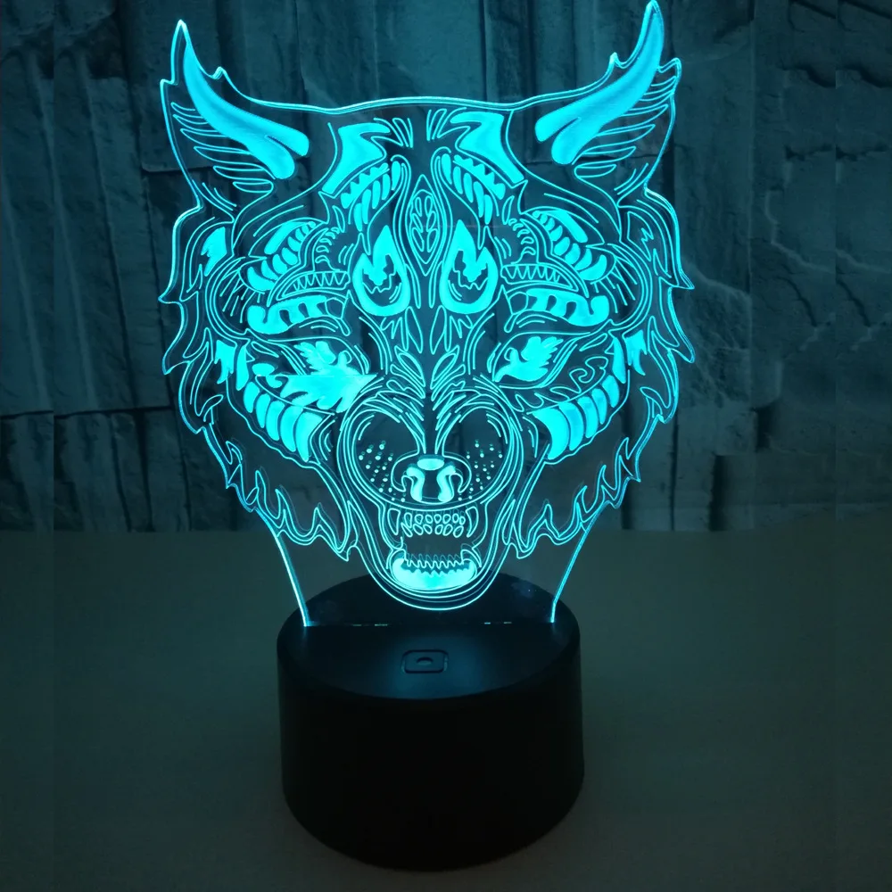 Красочная сенсорная 3d ночник с изображением Пантеры Usb светодиодные настольные