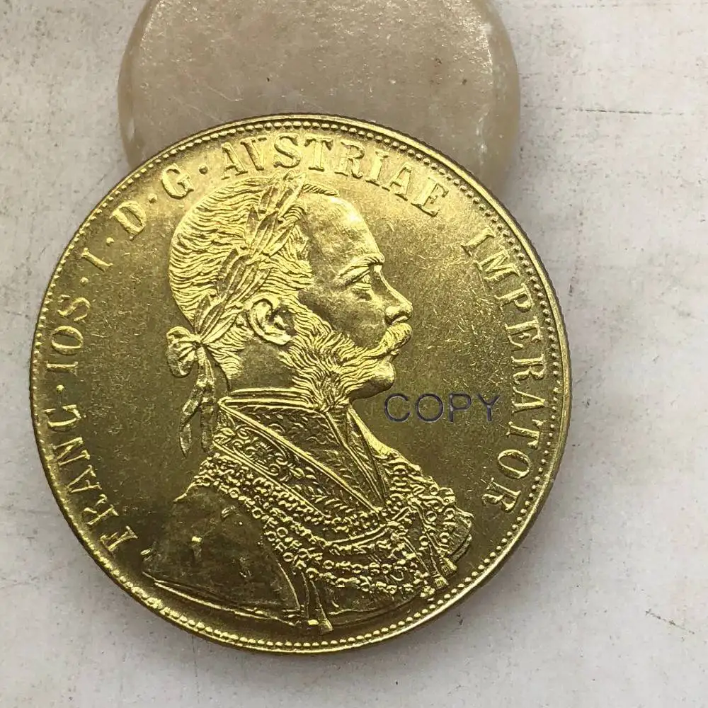 Австрия хабсбург 1904 4 Ducats Франц Джозеф I правый двуглавый Австралийский Венский Орел корона золото монета латунь металла копии монет