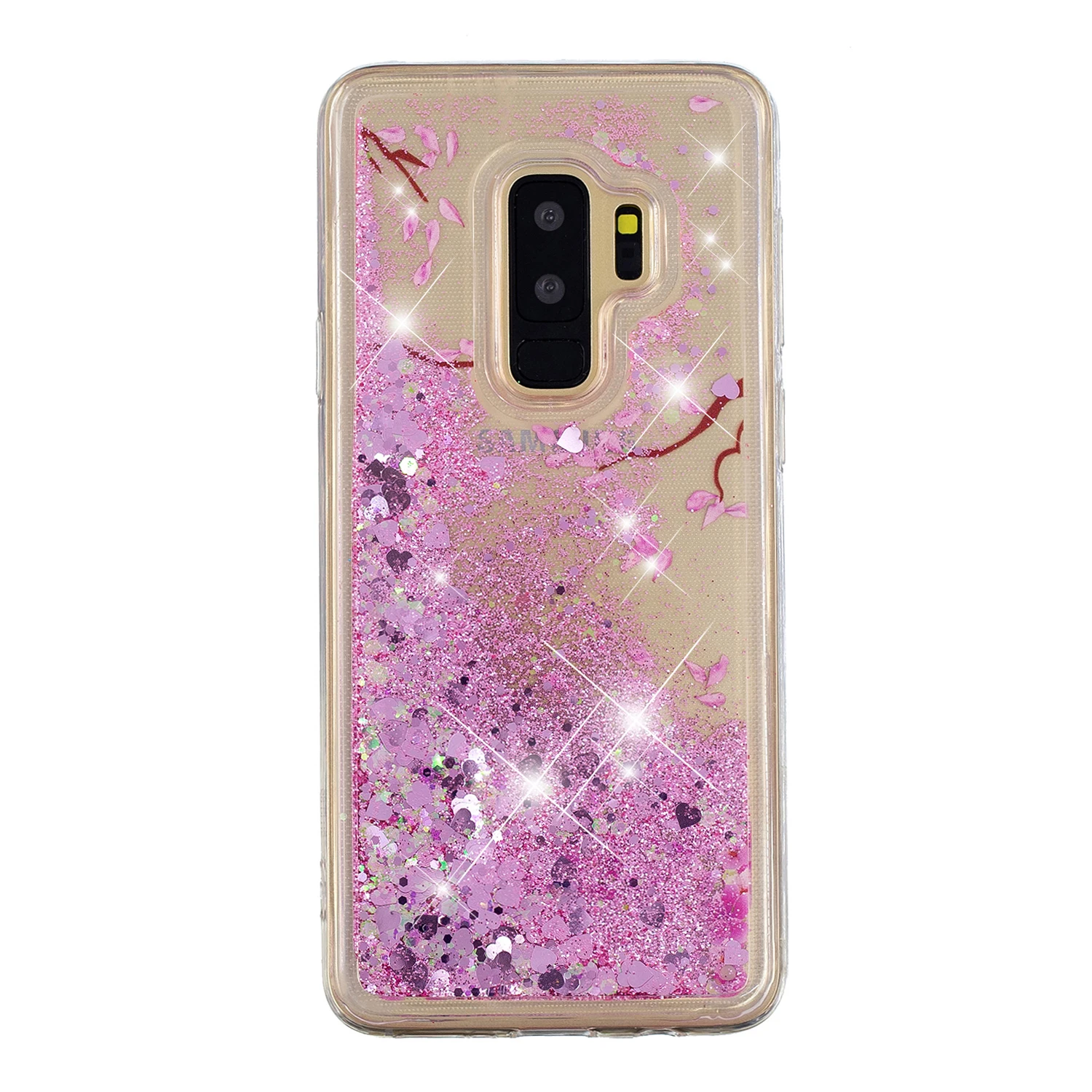 Жидкий чехол для samsung Galaxy A6 плюс A8 2018 S8 S9 S7 край J3 J6 A5 2017 блеск звезд любовь