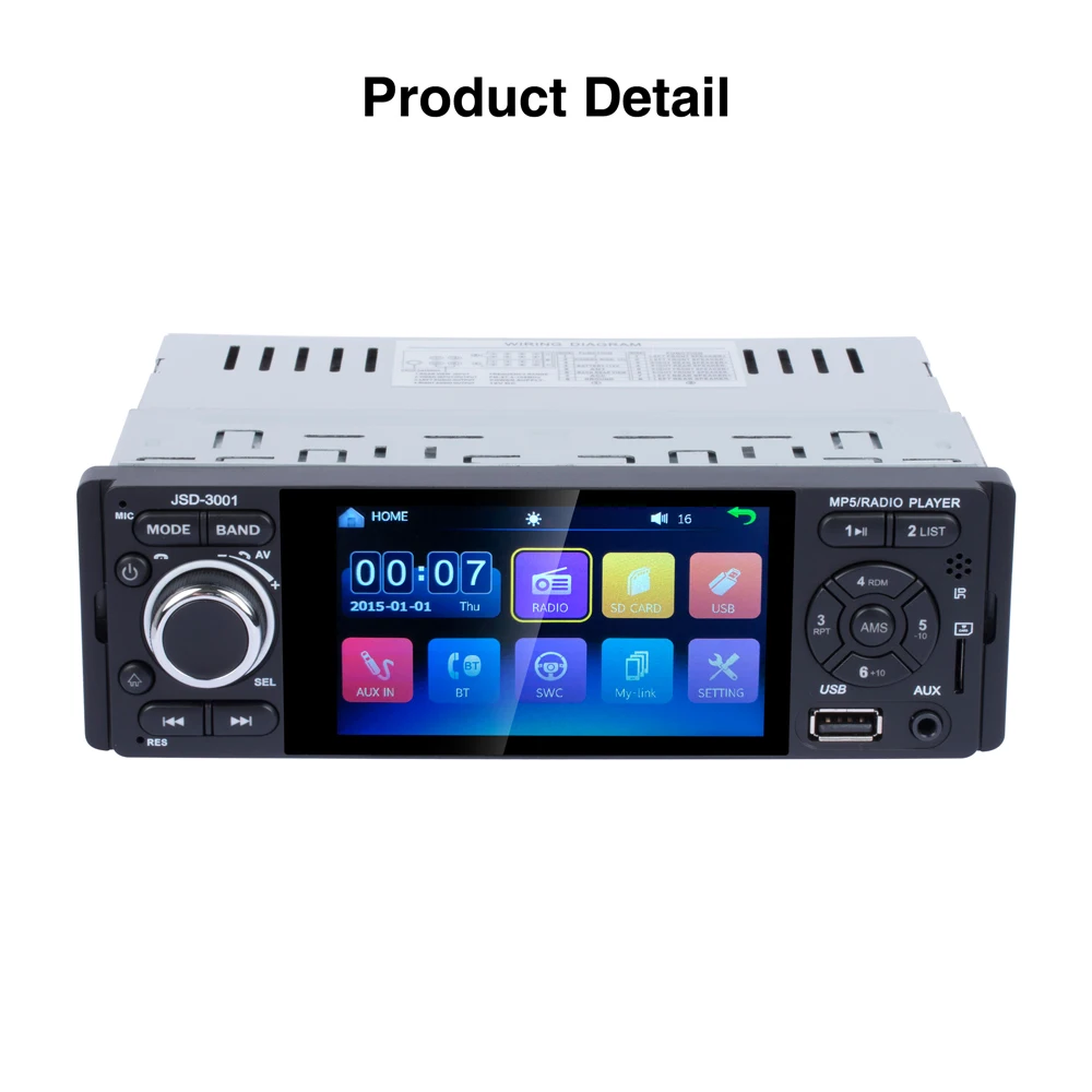 JSD-3001 музыкальный видео плеер 4,1 ''1080 P сенсорный экран MP3 MP4 MP5 4*50 Вт Bluetooth FM радио приемник 3001 Поддержка камеры