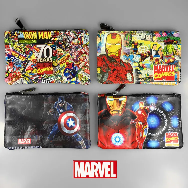 Кошелек в стиле аниме Avengers League вокруг манвей Человек паук Железный человек США