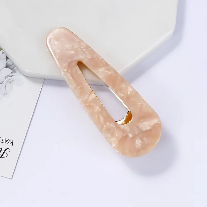 Tortoiseshell Hair Clip for Women Grils Geometric Acrylic Acetate Rectangle Headwear Hairpins Barrettes Hair Accessories - Цвет: HC0035GP