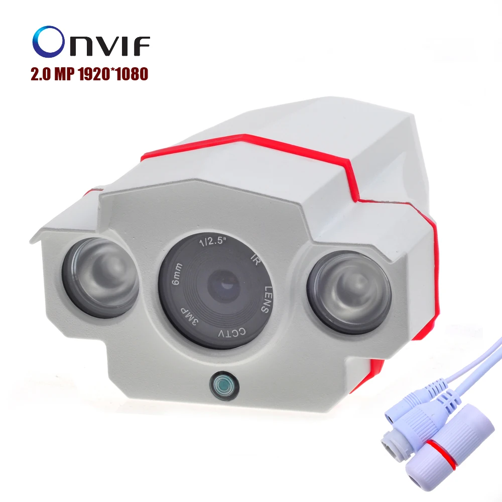 Onvif CCTV H.264 2.0 мегапикселя 1920*1080 6 мм IP-сети Открытый водонепроницаемый 2 ИК ночного
