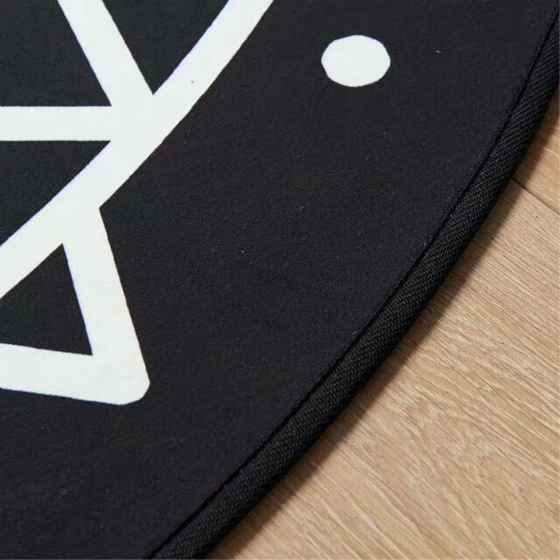 Multi Size Black and White Round Rug Geometric figure Carpets Washable Non-slip Foot Mat Living Room Bedroom Coffee Table | Дом и сад