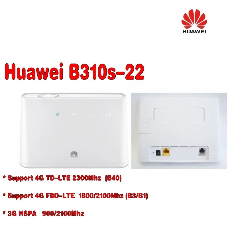Разблокированный Huawei B310 4G беспроводной шлюз с 1 SIM голосовым и дата-сервисом + пара
