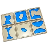 6pcs montessori plastic geology earth sciences land water trays set 1 science toys for children early educational preschool