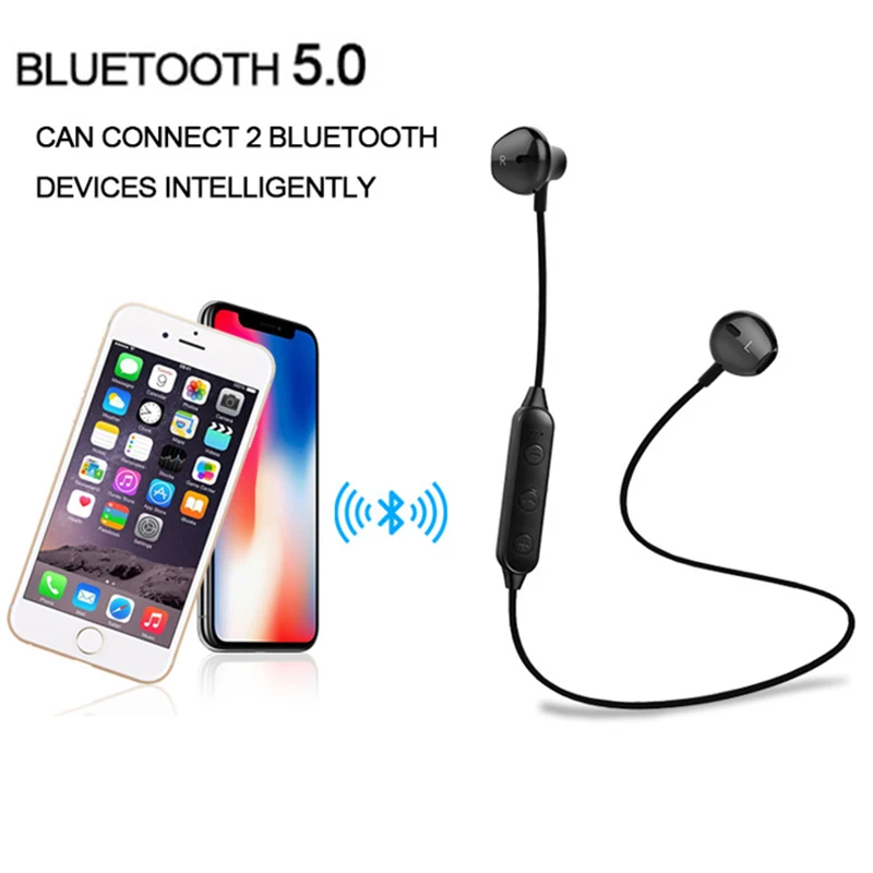 Магнитные музыкальные беспроводные Bluetooth наушники 5 0 шейные спортивные бас
