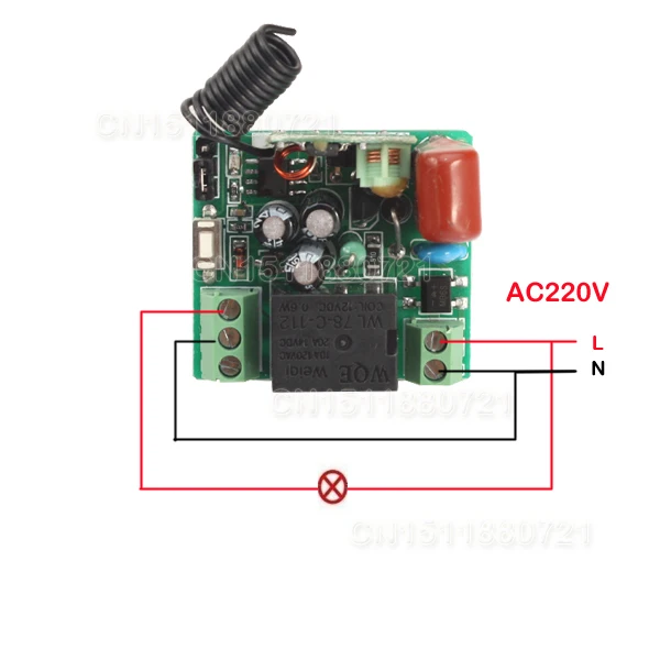 Remote Control Switch Relay AC 220V 1CH 10A 200-500m Receiver Transmitter LED Lamp Light ON OFF Wireless 315/433 | Обустройство дома