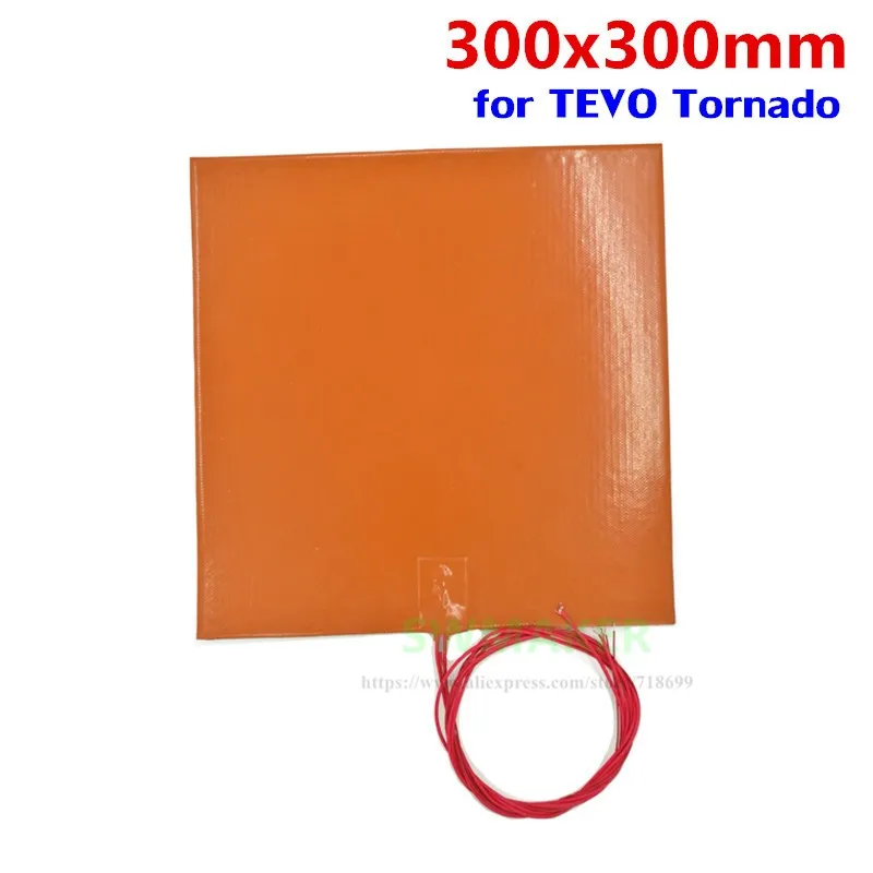 

110V / 220V 500W Silicone heating pad heater 300x300mm 12" X 12" for DIY Reprap TEVO Tornado 3D Printer Heated Bed