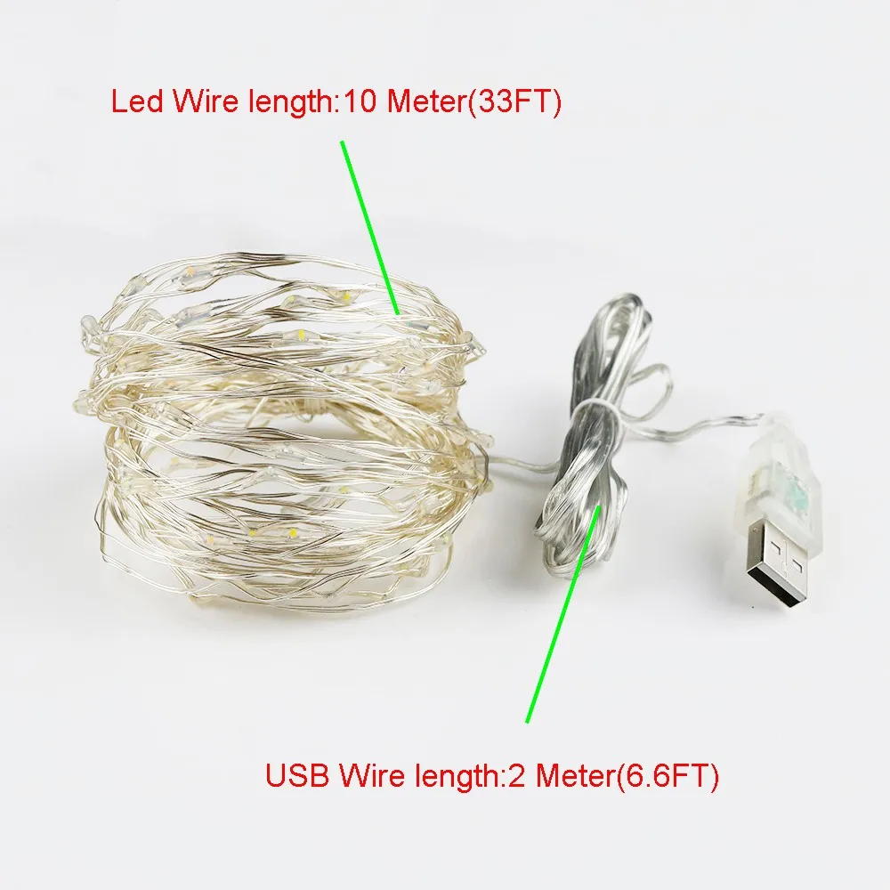 Светодиодная гирлянда 5 В USB 10 м 100 светодиодов | Лампы и освещение