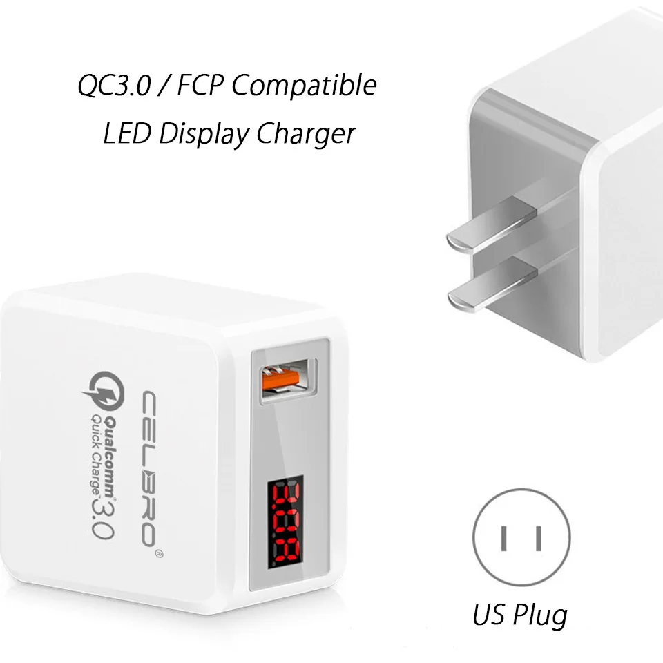 Светодиодный настенный адаптер зарядного устройства Quick Charge 3,0 USB быстрое зарядное устройство QC3.0 для мобильного телефона домашнее зарядное устройство для samsung huawei Xiaomi