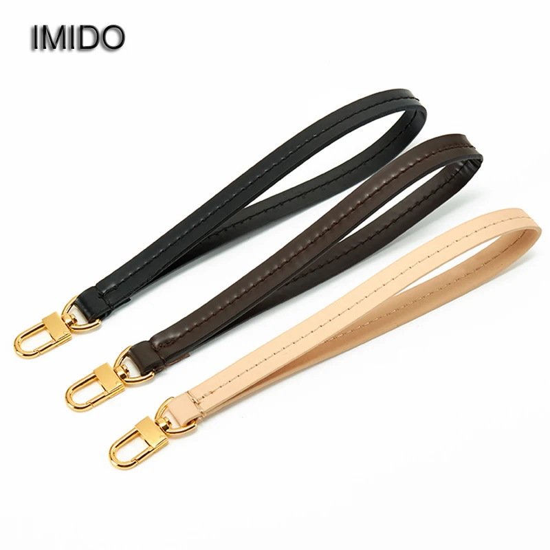 

IMIDO Brand Real Black Leather Strap for bags women Clutch Replacement Strap Bag Hand Cowhide Accessory Handbags Designer STP132
