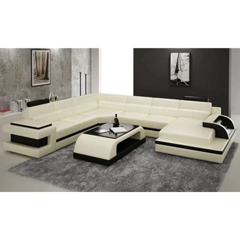 Роскошный кожаный диван для гостиной|Наборы гостиной| |