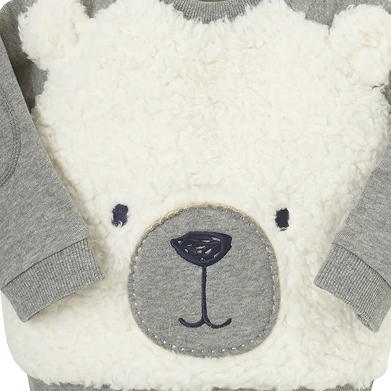 Толстовки для мальчиков и девочек с рисунком медведя одежда малышей пуловер