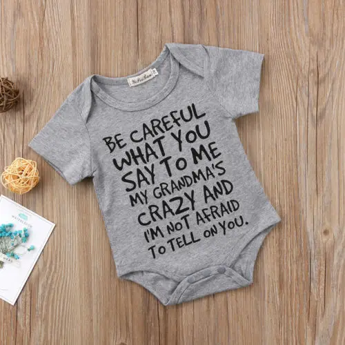 Be Careful Newborn Baby Boys Girls Short Sleeve Jumpsuit Bodysuit Outfits Size 0-24M | Детская одежда и обувь