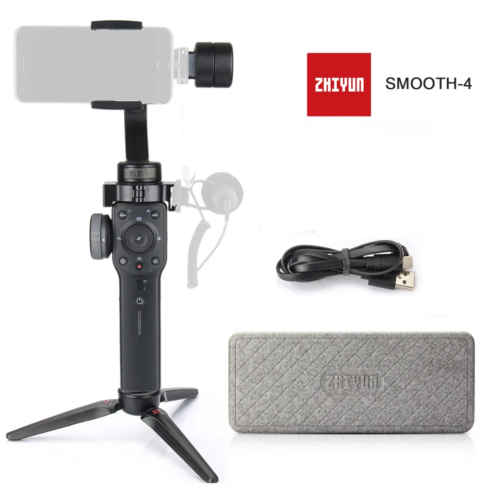 with ring adapter Zhiyun smooth 4 3 оси ручной карданный стабилизатор для смартфона экшн-камеры iPhone X 8 Gopro Hero 5 sjcam YI mic kit - Цвет: with ring adapter