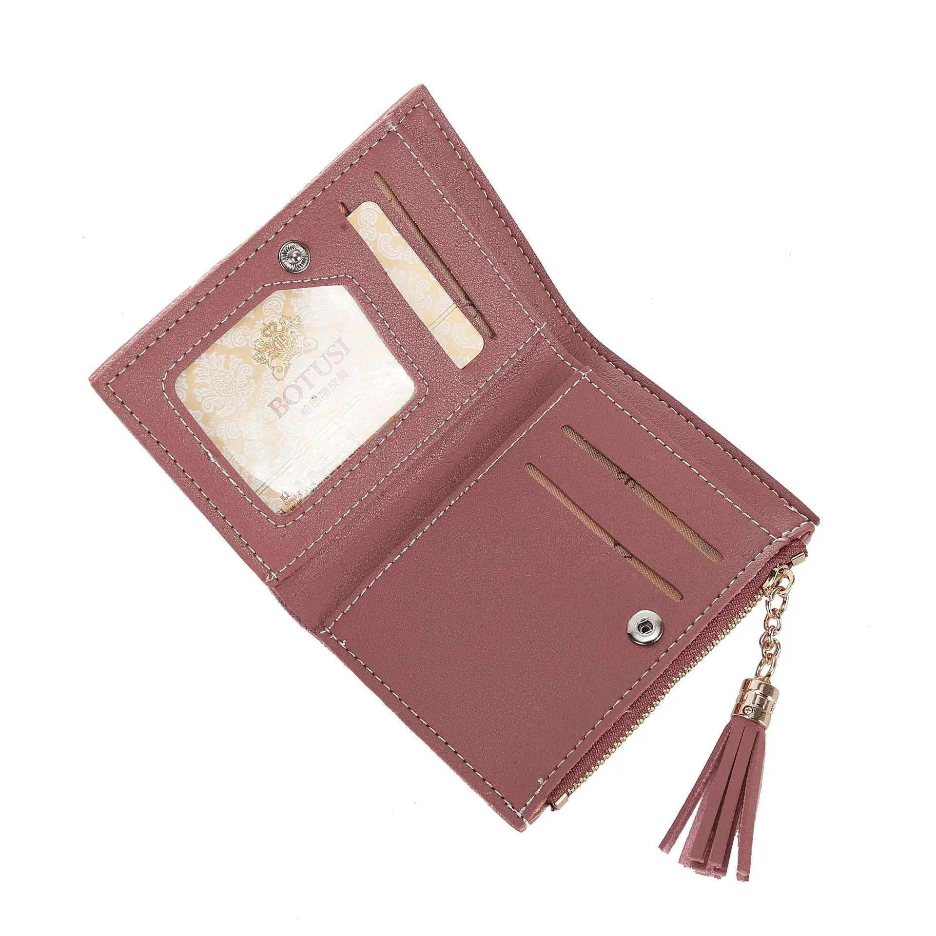 Модный женский кошелек Элегантный Многоцветный для карт в простом стиле кожаный