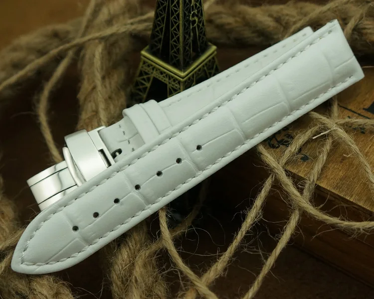 MAIKES Folding Buckle Watch Band 14mm 16mm 18mm 20mm 22mm Red Genuine Calf Leather Watch Strap For Women Quartz Watch