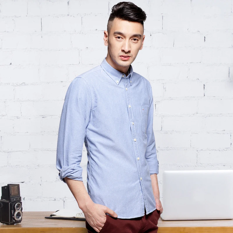 Langmeng Весенняя Мужская рубашка camisa masculina 5XL размера плюс хлопковая брендовая