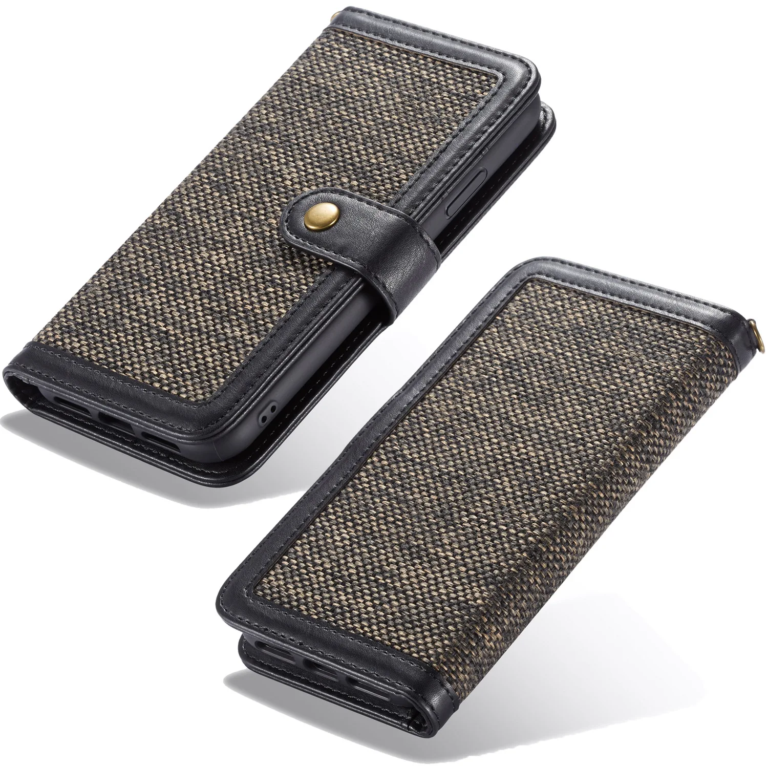 Чехол-бумажник для iPhone XS Max Phone Shell Protection Set XR новый плюшевый Холщовый кожаный чехол