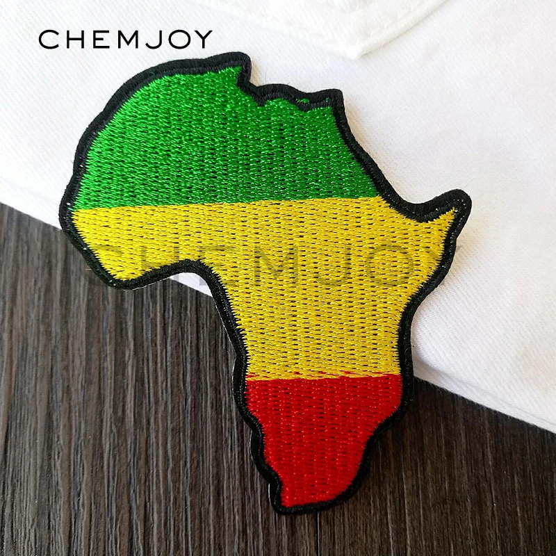 Вышитая Карта Африки нашивка для одежды наклейки глажки швейная Милая
