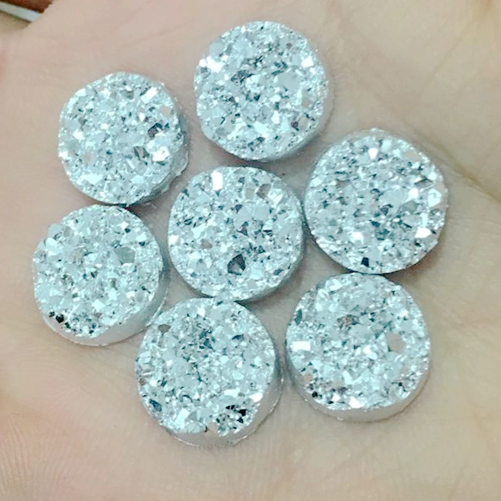 Бесплатная доставка 12 мм 24 шт. золотые/серебряные толстые круглые бусины из смолы