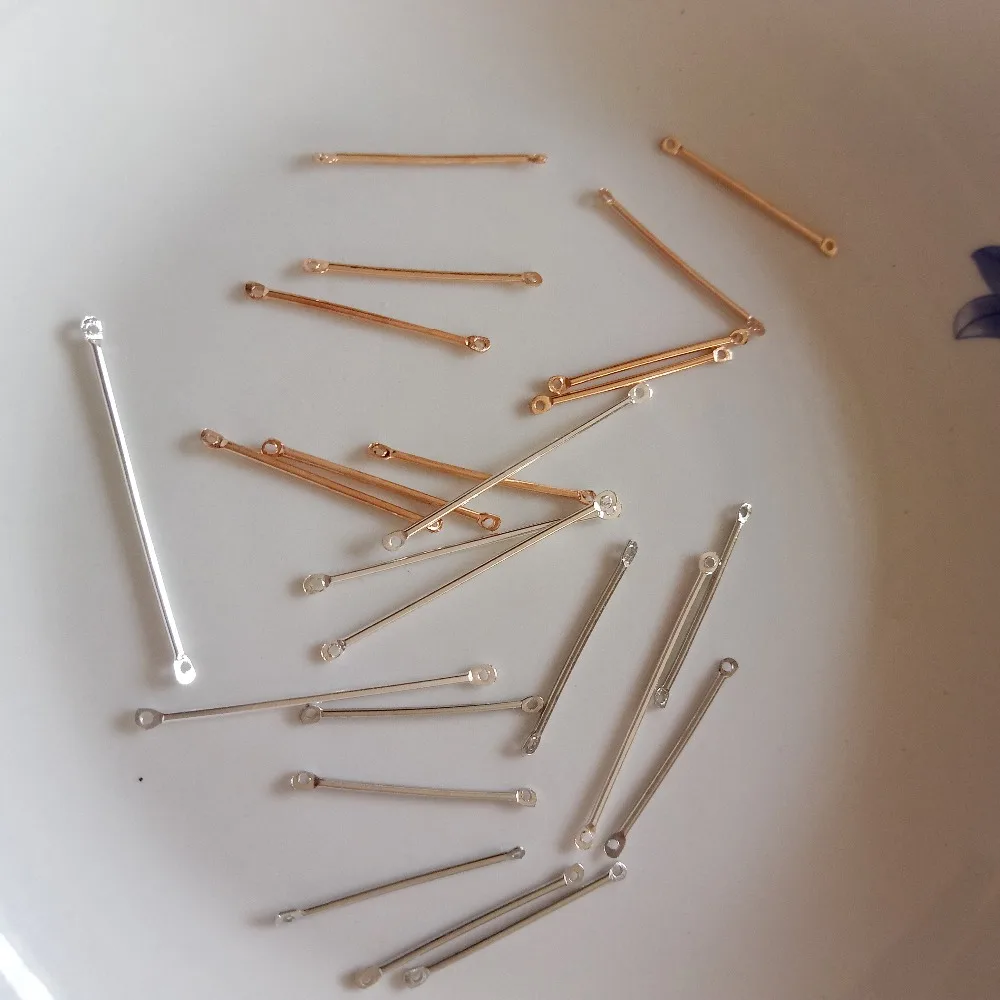50 шт./упаковка Двойной цилиндрический соединительный стержень Металлические серьги Зажим для ушей крючок DIY Ручная работа Изготовление ювелирных изделий Материалы Аксессуары на.