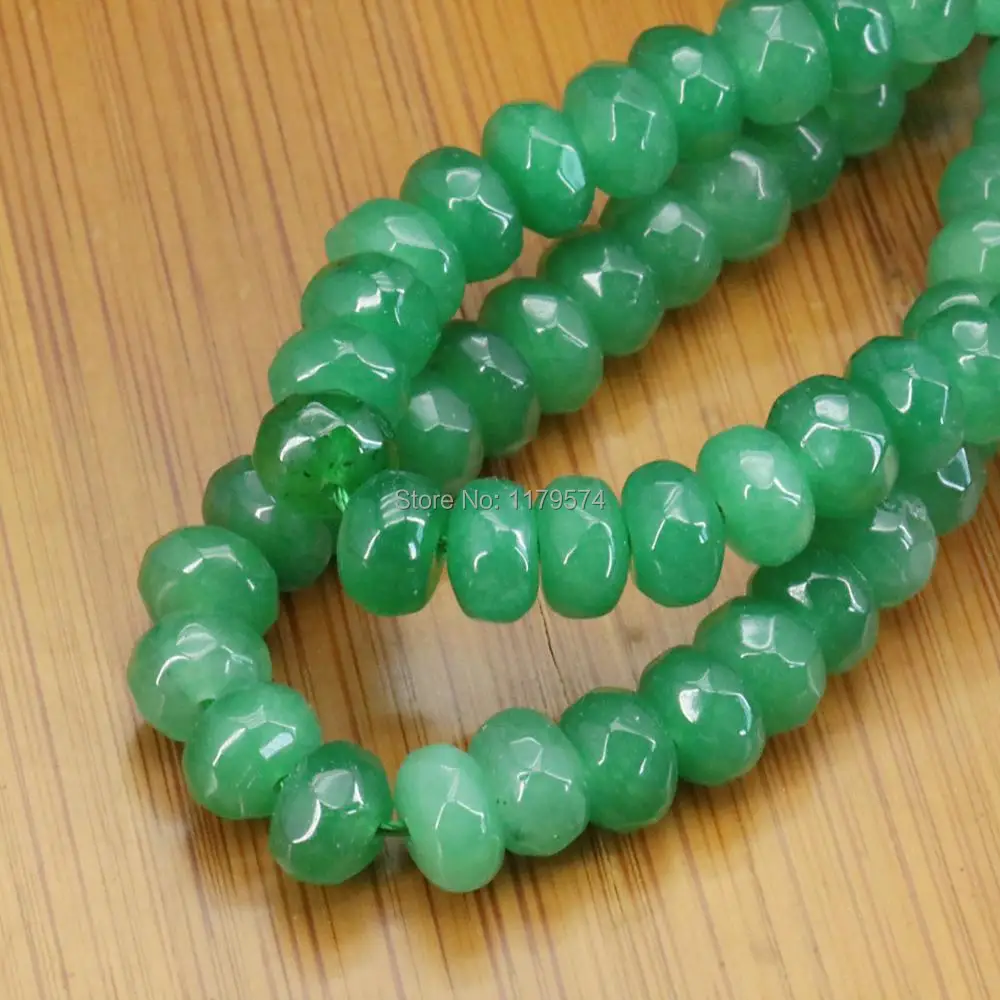 Очаровательный 5X8MM Зеленый Халцедон Abacus Свободные Бусы натуральный камень для