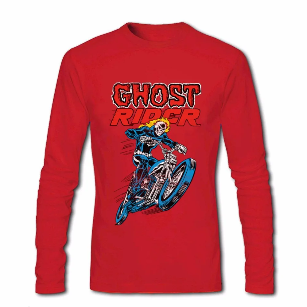 Ghost Rider футболка Для мужчин Популярные создать Мотоцикл Череп Мужчин's футболки